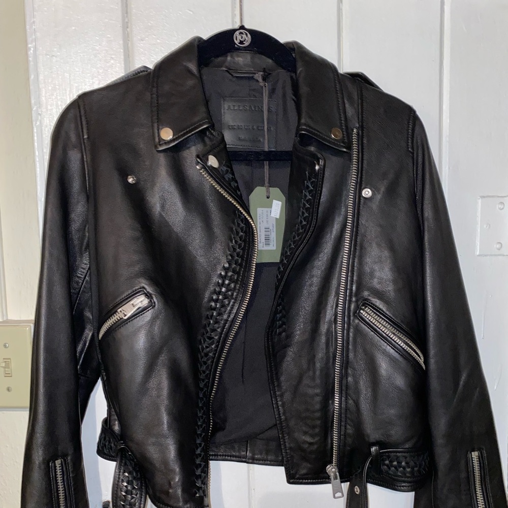 Allsaints Braided Leather Jacket - 2021